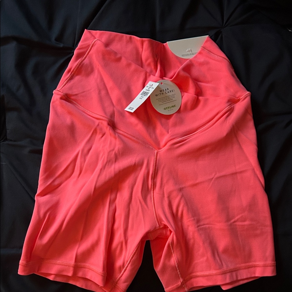 Aerie Coral Bike Shorts